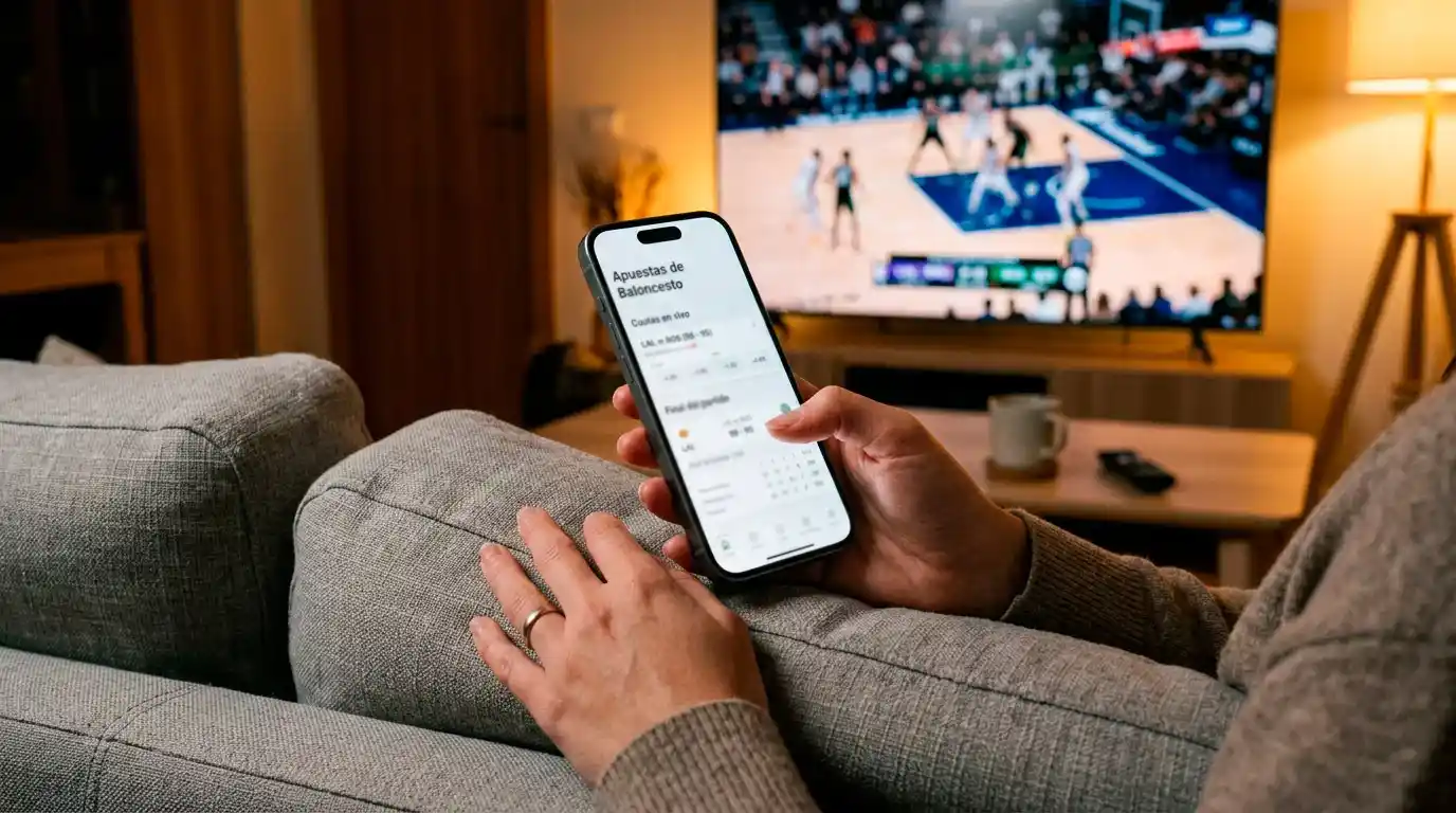 Apuestas NBA desde el móvil en España con datos de uso y precauciones